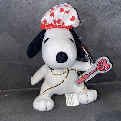 Vintage Peanuts Snoopy Chef Bon Appetit 8  Plush - Whitman's Sampler Vintage 98'