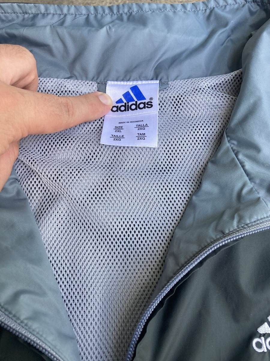 トップス archive adidas track jacket y2k gray ADIDAS Y2K Grey Track Jacket Men's Size 2XL Active Athletic