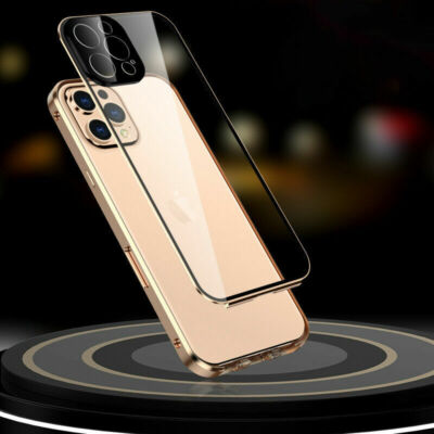 360° Double-Sided Glass Buckle Case for iPhone 13 12 11 Pro Max XS XR 8 7+ Cover