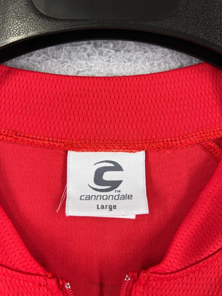 Cannondale 骑行服成人大号红色 1/4 拉链涤纶 Westford Wheelers — 第 3/4 张图片