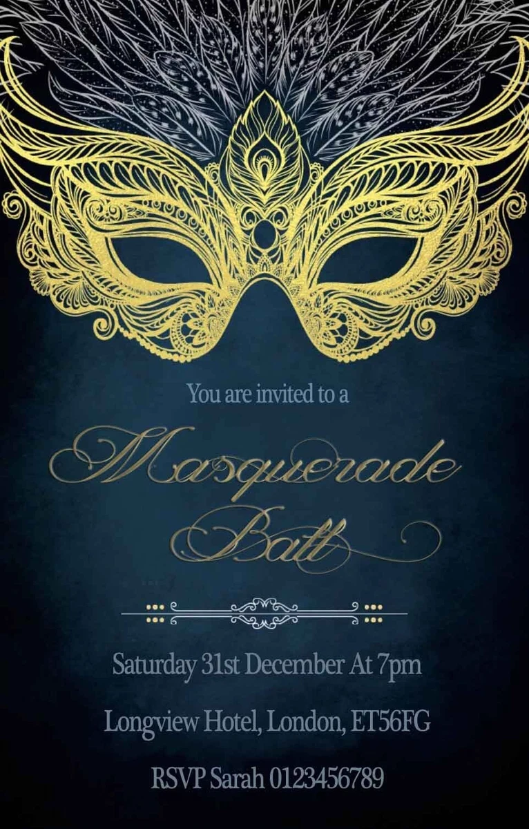 Masquerade invitations sale