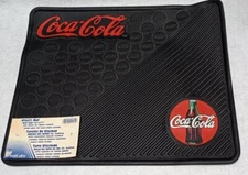 Coca-Cola Logo Black Rubber Multipurpose Utility Mat 16" x 14" Vintage   1990's