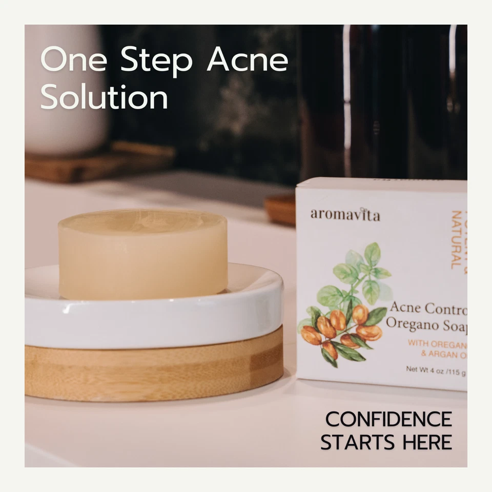 Jabón Aromavita Control Acné con Aceites de Orégano y Argán Piel Limpia y Suave Natural Foto 3 de 4