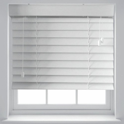 Faux Wood Window Venetian Blinds Blind 50mm Slats Trimmable Tape / String Design - Picture 13 of 13