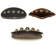 Women's French Hair Clip Barrette Gold Color Bead Button Style Made in France
