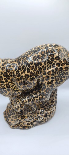 Vintage Keramik Jaguar BIG CAT gefleckter Leopard 11 Zoll x 8 Zoll Wildgepard Skulptur - Bild 4 von 15