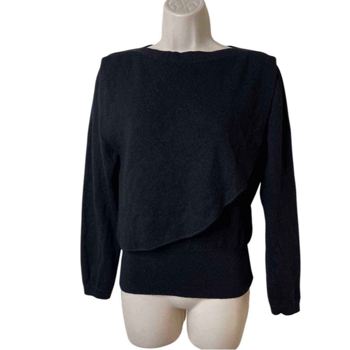 Sonia Rykiel Black Knit Sweater Sonia Rykiel 1980s Rhinestone Lace Inset Black Wool Knit  main image 4