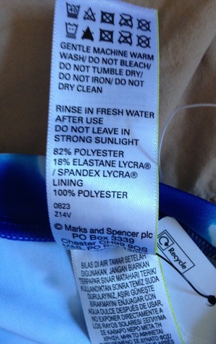 M&S Blue and White Shark Patterned Swimsuit UK Size 5-6 Years BNWT - Picture 4 of 4