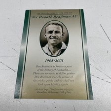 ORIGINAL Don Donald Bradman Cricket Cricketer Funeral Memorial Paper Death Life