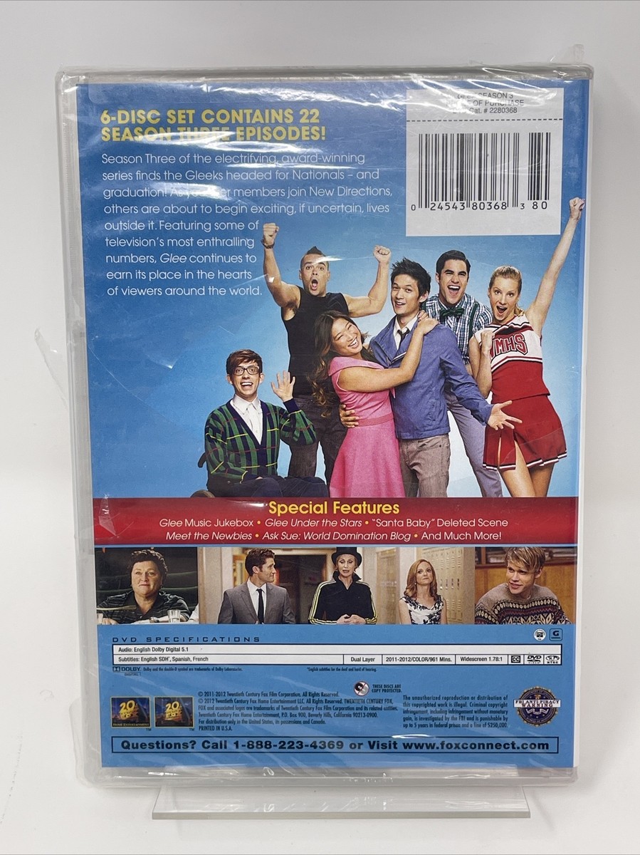 Glee The Complete Season 3 DVD Sealed NEW 24543803683| eBay