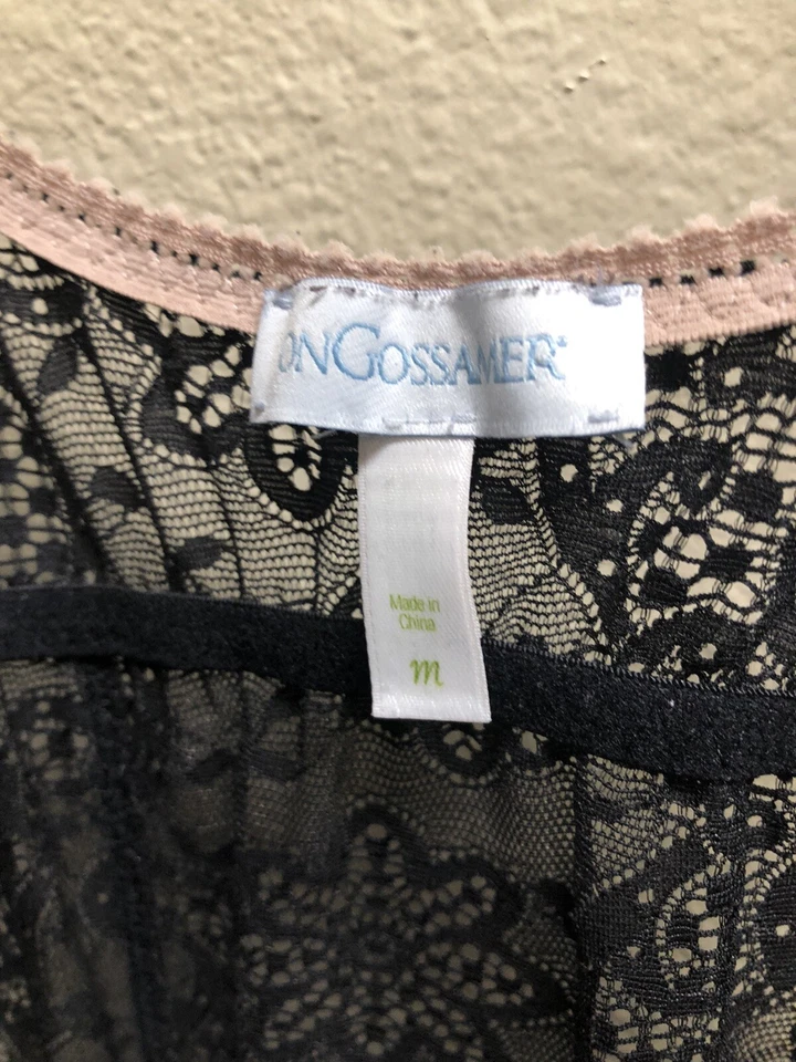 Camisón Ongossmer Cami Talla Mediana Negro Encaje Foto 3 de 4