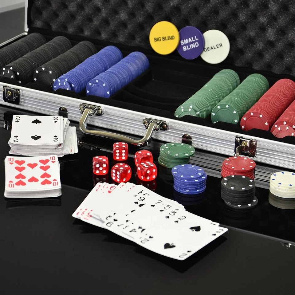 Pokerkoffer Pokerset mit 500 Standard Pokerchips Poker Chips im Alu Koffer - Bild 3 von 4