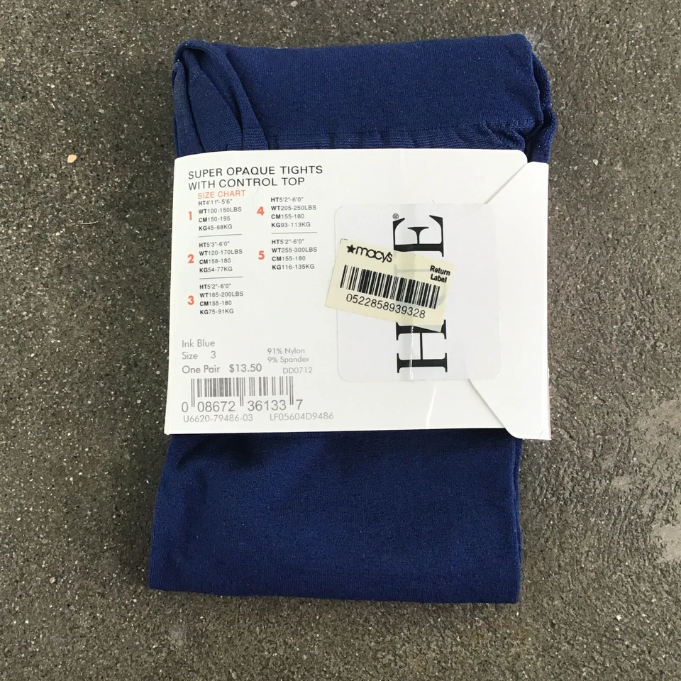 Meia-calça Hue feminina super opaca controle top 1 par tamanho 3 tinta azul denier 90 - Imagem 2 de 3