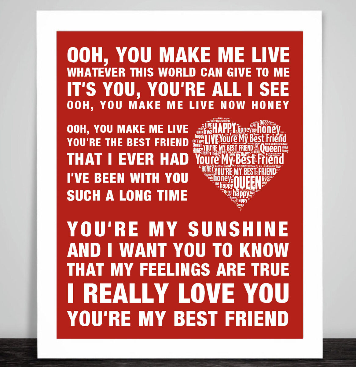 You're My Best Friend - Queen (lyrics) v.1 | Art Board Print