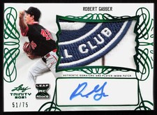 2021 Leaf Trinity Robert Gasser Rookie Patch Auto RPA /75 Padres Logo