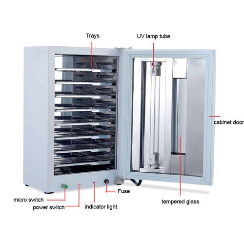 27L/60L Medical Dental UV Disinfection Cabinet Oral Sterilizer Trays Timer/Ozone - Picture 7 of 11