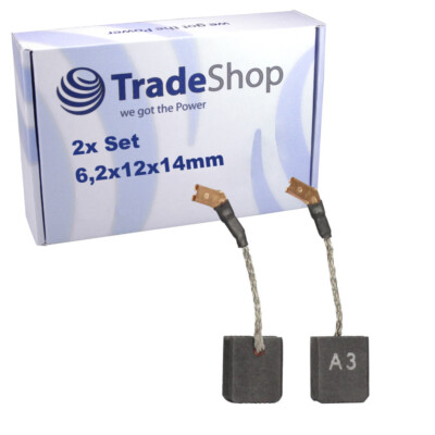 2x Kohlen 6,2x12x14mm für Dewalt, Porter Cable, Black & Decker Winkelschleifer