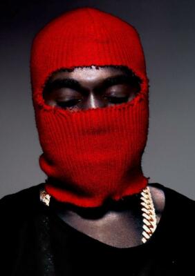 KANYE WEST - RED SKI MASK YEEZUS WALL POSTER GOLD CHAIN PRINT SZ