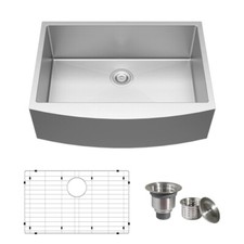 30"x21''x10" Undermount Workstation Kitchen Sink Farmhouse Apron Single Bowl NEW