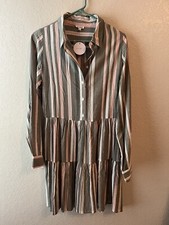 Anthropologie En Crème mini dress pleated, long sleeves size Small NWT