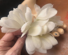 vintage millinery silk petals 4" white 3 flowers made in Japan