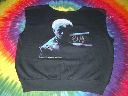 SUDADERA AZUL BILLY IDOL 1983 REBEL GRITO FOTO FIRMADA CONCIERTO NEGRA-GRANDE-NUEVA - Imagen 3 de 5