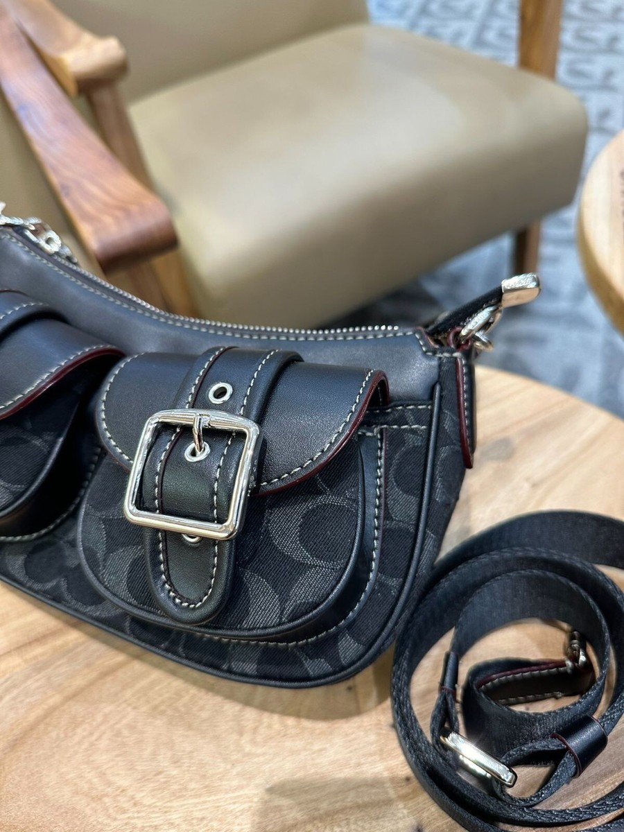 COACH Ashton Baguette In Signature Denim black CQ184 COACH Ashton Baguette In Signature Denim black CQ184