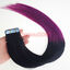 thumbnail 6 - 16&#034; PU Seamless Skin Tape in Weft Ombre Remy Human Hair Extensions Straight 20pc