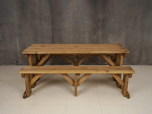 Picnic Table and Bench Set Wooden Outdoor Garden Furniture, Aspen Heavy Duty - Picture 61 of 66