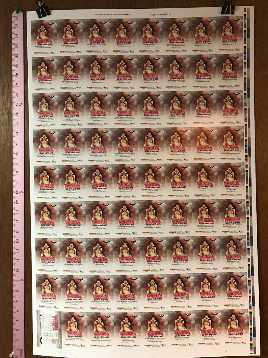 VAMPIRELLA SERIES 2 Full Uncut Sheet of 72 Trading Cards by