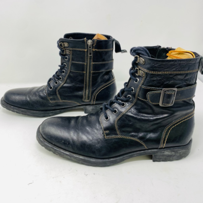 Aston Grey Rockcastle 2 Mens 9 Black Leather Combat Boots Side Zip Buckle Lug Aston grey rockcastle boots - Gem main image 3