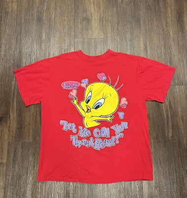 Vintage 1995 Looney Tunes Tweety Bird Warner Bros Single Stitch T