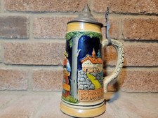 Vintage BRAVO WESTERN GERMANY GEH SEH Classic Pub Scene Lidded Beer Stein 9.25"