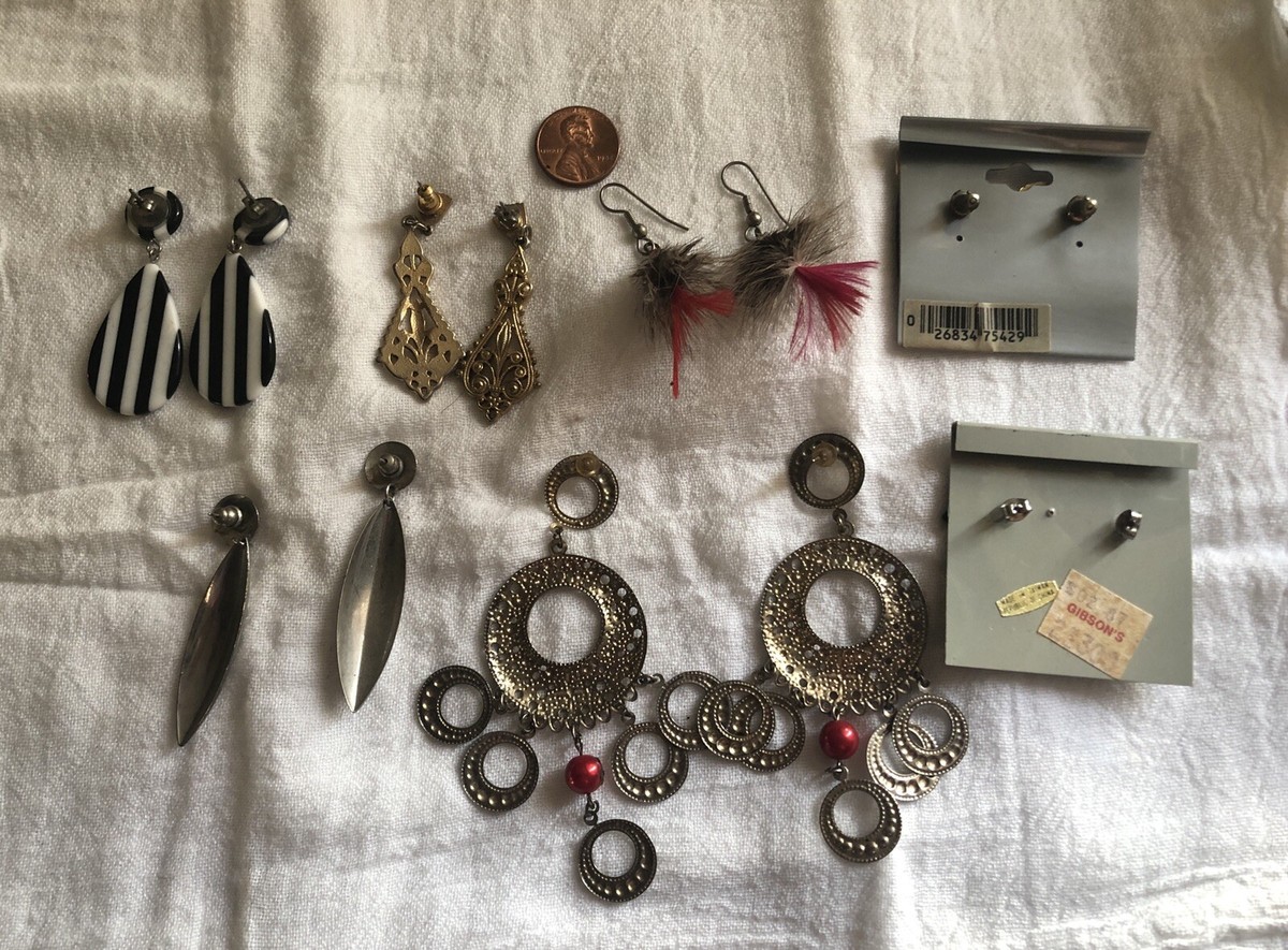 Vintage 80s Earrings Lot 7 Pairs | eBay