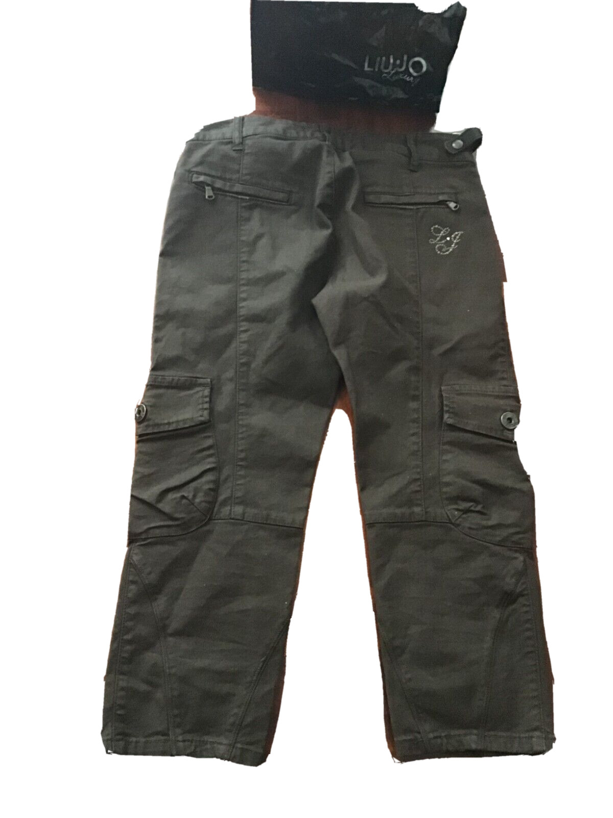 LIU-JO Womens Capri Cotton Zip Pants Trousers + Bag Size 26 image 4