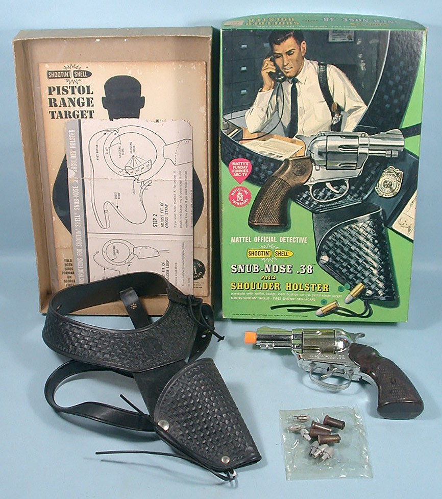 1959 Mattel Shootin' Shell Snub-Nose 38 Toy & Holster with Box