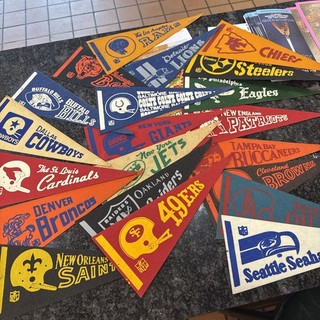 Lot of 21 9” 1960’S & 1970’s NFL PENNANTS