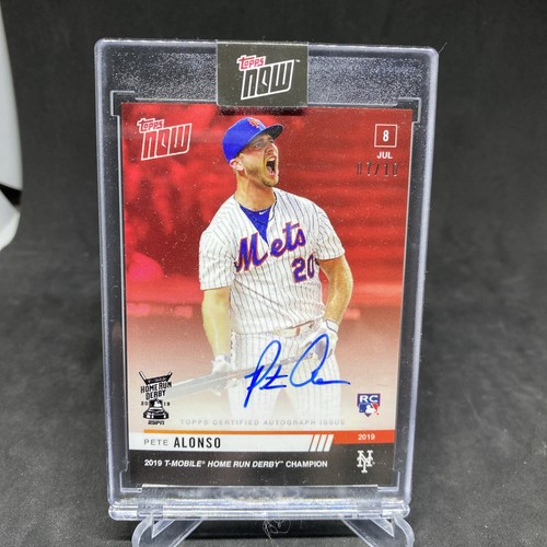 2019 Topps Now Pete Alonso RC Home Run Derby Rookie Auto RED /10 Mets #493D - Picture 1 of 2