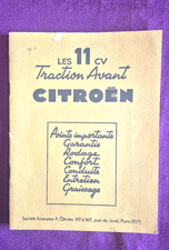 CITROEN  11 cv  traction avant  type B - BL   / notice d'entretien janvier 1953