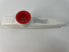 Vintage Plastic Hohner Kazoo White and red colors USA 4.75" long