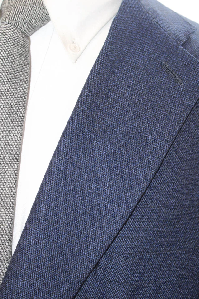 Blazer Martin Greenfield Para Hombres Azul Mezcla Lana Botón Cuello en V Talla 42 Foto 2 de 4