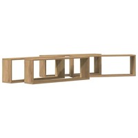 Wandregale 4Er Set Eiche 80X15X26 Cm Schweberegal Dekoregal