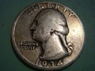 1934 P Washington Quarter in album filling cond actual coin in pic