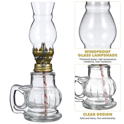 2 Pieces Kerosene Lantern Glass Cover Lamp Vintage Oil Night Lamps - Picture 7 of 10