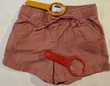 Old Navy Girls Peach Shorts Pull On Pockets Drawstring Size S 6-7