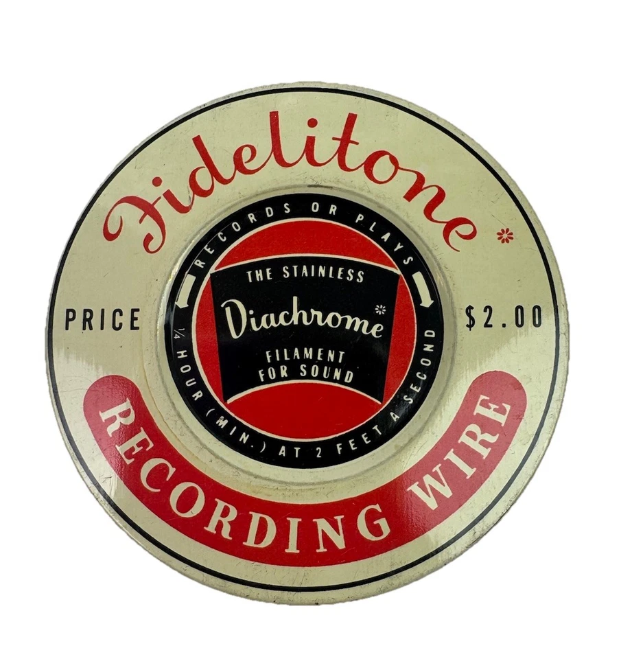 Lote De 2 Alambres Diacromáticos Acero Inoxidable Grabación Fidelitone De Colección Caja Abierta Nueva Foto 3 de 4