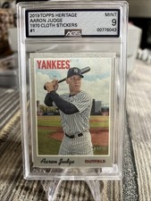 2019 Topps Heritage Aaron Judge 1970 Cloth Sticker Graded 9