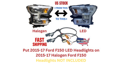 2015 2016 2017 Ford F-150 F150 Halogen To LED Headlight Conversion Harness PNP