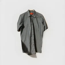 Red Kap Men's Medium Work Shirt Short Sleeve Industrial Uniform Gray