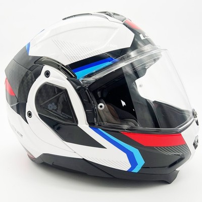 LS2 Klapphelm Advant II Triple Blau Weiß Rot FF910 Motorrad Helm Integralhelm